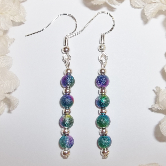 Wvluckygirl Jewelry Long Beaded Earring Set Multicolored 4148